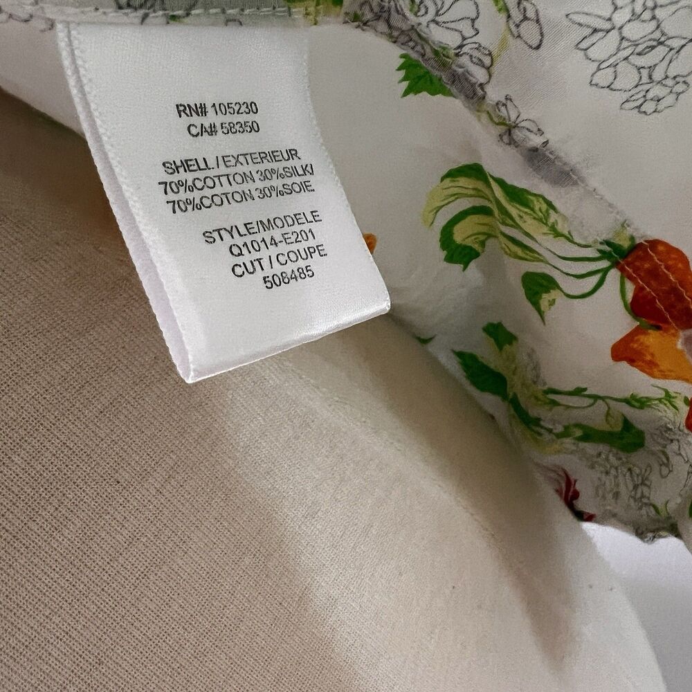 Equipment Femme summer fruits silk cotton white‎ button down classic blouse XS - Picture 6 of 7